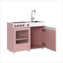 Ver imagem 6 de Mini Cozinha Infantil Luli com Pia e Fogao Rosa Branco Ofertamo