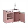 Mini Cozinha Infantil Luli com Pia e Fogao Rosa Branco Ofertamo - 6