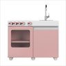 Mini Cozinha Infantil Luli com Pia e Fogao Rosa Branco Ofertamo - 1