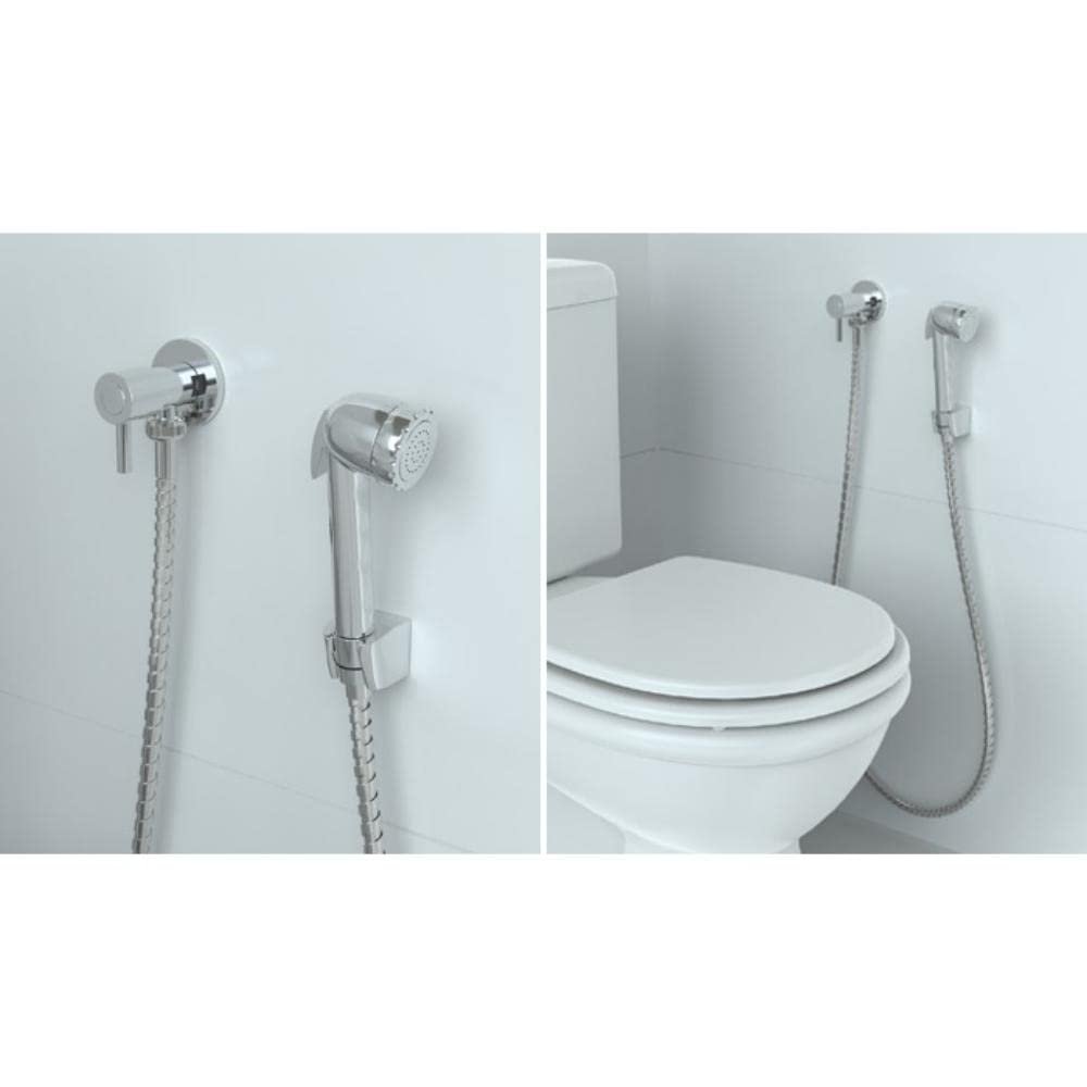Suporte Quadrado em Abs Cromado para Ducha Higiênica Del Metais - 2
