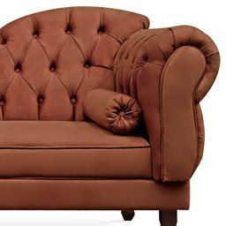 Recamier Divã Cancun 185cm com Capitonê - Esquerda Suede:marrom - 2