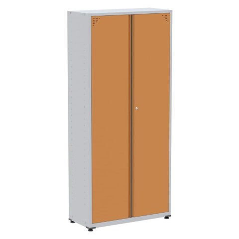 Armário Alto 2 Portas Pandin 90 Cm (largura) Inmetro Estrutura Aço Cinza e Portas Laranjas C/