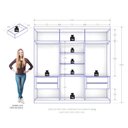 Ver imagem 3 de Guarda Roupa Casal Evidence Plus 6 Portas com Cômoda Sapateira Genova Plus 4 Gavetas Jacarandá
