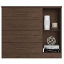 Ver imagem 4 de Guarda Roupa Casal Evidence Plus 6 Portas com Cômoda Sapateira Genova Plus 4 Gavetas Jacarandá