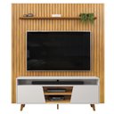 Ver imagem 4 de Painel Trento 223x240cm com Bancada Lana para Tv até 65 Polegadas Bali Cedro Dj Móveis