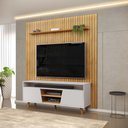 Ver imagem 1 de Painel Trento 223x240cm com Bancada Lana para Tv até 65 Polegadas Bali Cedro Dj Móveis