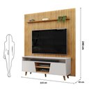 Ver imagem 2 de Painel Trento 223x240cm com Bancada Lana para Tv até 65 Polegadas Bali Cedro Dj Móveis