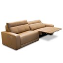 Ver imagem 1 de Sofá 3 Lugares Retrátil Reclinável Elétrico 254cm Mazi L06 Couro Caramelo - Lyam Decor