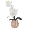 Arranjo Flores Artificial de Orquideas Branca Vaso Cerâmica - 1