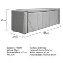 Ver imagem 3 de Kit Cabeceira E Calçadeira Baú King 195cm Suede Branco