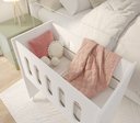 Ver imagem 5 de Berço Moises Multifuncional Kids Quarto do Bebê com Rodizios Meninos Meninas com Colchão Cor Branco