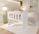 Ver imagem 3 de Berço Moises Multifuncional Kids Quarto do Bebê com Rodizios Meninos Meninas com Colchão Cor Branco