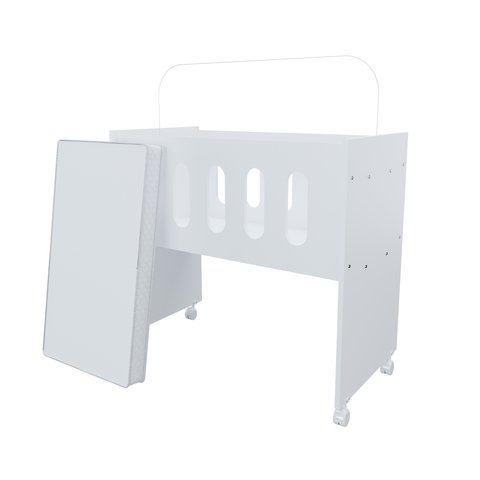 Berço Moises Multifuncional Kids Quarto do Bebê com Rodizios Meninos Meninas com Colchão Cor Branco