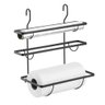 Kit Suporte Barra Cozinha Preta 70cm 3 Ganchos Ventosa Porta Rolos Temperos Condimentos - 8