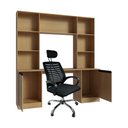 Ver imagem 5 de Conjunto Escritório com Mesa Estante 2 Portas e Cadeira Giratória Multimóveis MCR6114 Mad/Preto
