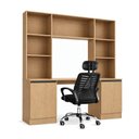 Ver mais imagens de Conjunto Escritório com Mesa Estante 2 Portas e Cadeira Giratória Multimóveis MCR6114 Mad/Preto