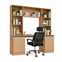 Ver imagem 2 de Conjunto Escritório com Mesa Estante 2 Portas e Cadeira Giratória Multimóveis MCR6114 Mad/Preto