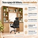 Ver imagem 3 de Conjunto Escritório com Mesa Estante 2 Portas e Cadeira Giratória Multimóveis MCR6114 Mad/Preto