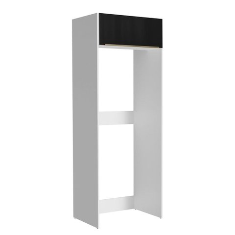 Porta Geladeira Madesa Lux 1 Porta Basculante Branco/preto Cor:branco/preto