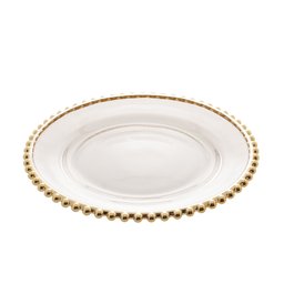 Prato Raso de Cristal Pearl Borda Dourada com 6 Wolff - 4
