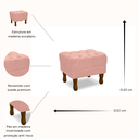 Ver imagem 5 de Puff Decorativo Retro Suede Rose Sala Quarto
