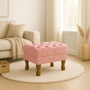 Ver imagem 4 de Puff Decorativo Retro Suede Rose Sala Quarto