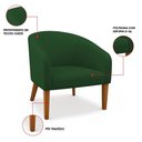 Ver imagem 3 de Poltrona Sala Decorativa Stella Pé Madeira Trapézio Castanho Suede D03 - D’Rossi