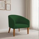 Ver imagem 1 de Poltrona Sala Decorativa Stella Pé Madeira Trapézio Castanho Suede D03 - D’Rossi