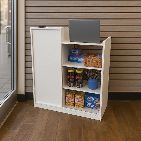 Balcão Caixa Vitrine MDF Loja Atendimento Recepção Vallet