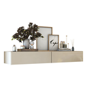 Ver imagem 5 de Aparador Eros 110 Suspenso com 2 Gavetas Estilo Minimalista para Sala Estar ou Escritório:off White