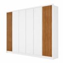 Ver imagem 1 de Guarda Roupa Casal 2.44 Ripado Branco Naturale 6 Portas em MDF Zurich Bianchi