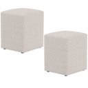 Ver imagem 1 de Kit 02 Puffs Quadrado Decorativo L02 Bouclê Cru - Lyam Decor