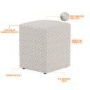 Ver imagem 3 de Kit 02 Puffs Quadrado Decorativo L02 Bouclê Cru - Lyam Decor