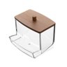 Porta Cotonete Retangular com Tampa de Bambu My Box 9cm - 1