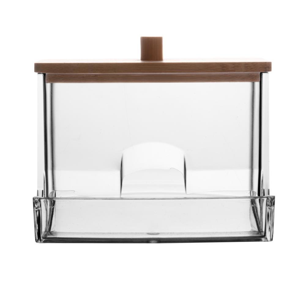 Porta Cotonete Retangular com Tampa de Bambu My Box 9cm - 3