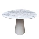 Ver imagem 1 de Mesa de Jantar Cone Redonda Orgânica Sol 110x100cm Marmore Branco Extra