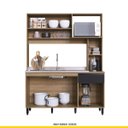 Ver imagem 3 de Cozinha Compacta com Balcão para Pia Carol 151 X 201 Cm Nicho Forno Mdp Mel Preto - Clicklar