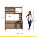 Ver imagem 2 de Cozinha Compacta com Balcão para Pia Carol 151 X 201 Cm Nicho Forno Mdp Mel Preto - Clicklar