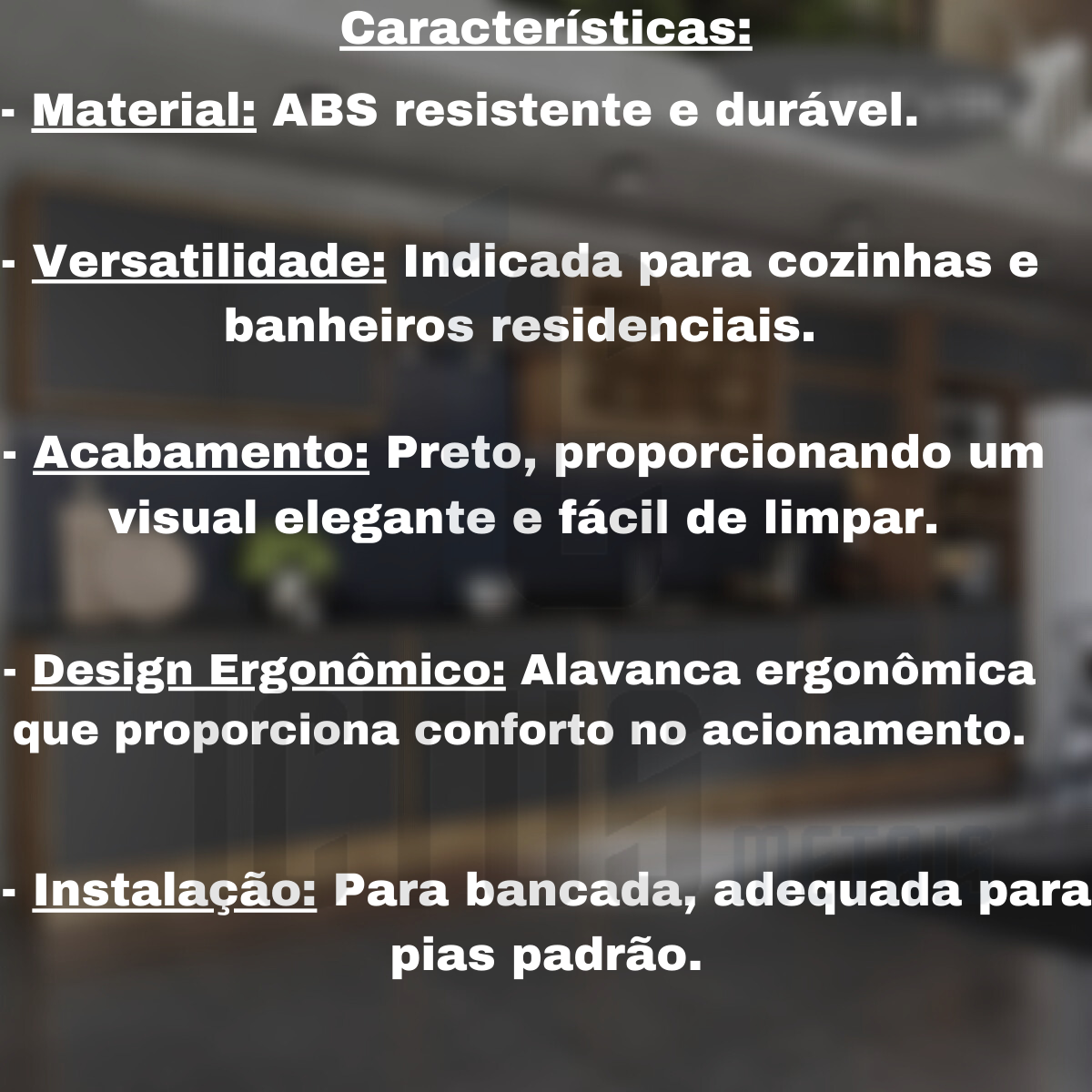 Torneira Pia Cozinha/banheiro Preta Bica Móvel 1/4 de Volta Abs Giratória Único - 6
