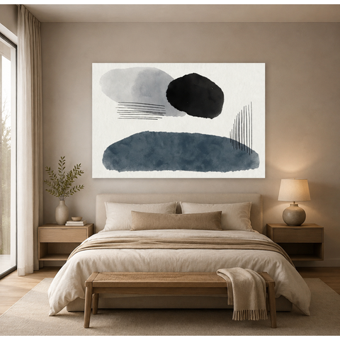 Quadro Decorativo Abstrato Minimalista Neutro para Sala Quarto