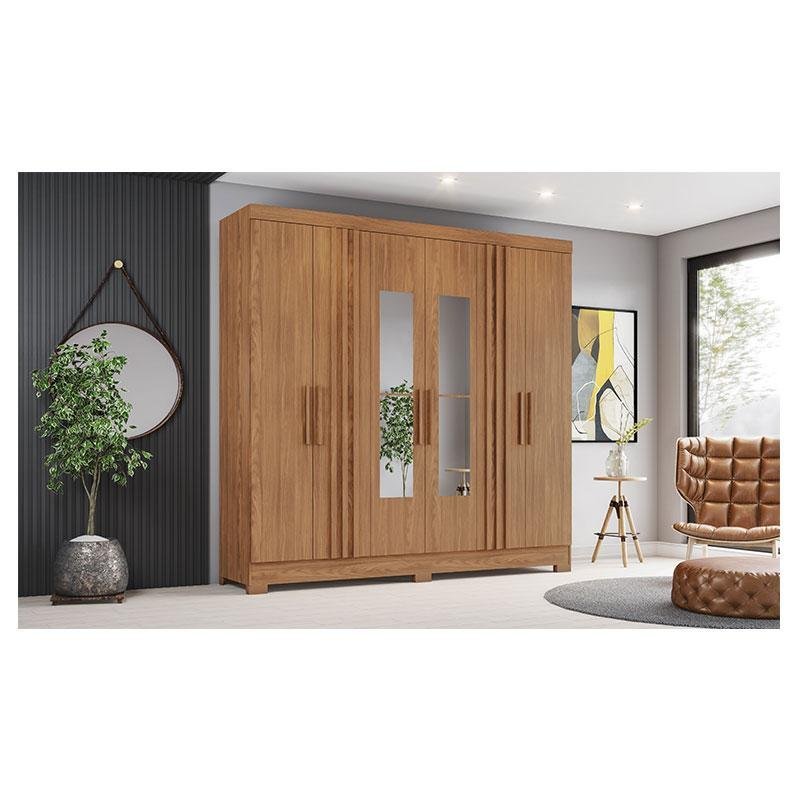 パソナネイチャーバース Guarda Roupa Casal Ambiente B367 Nature Henn com Espelho - Briz