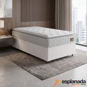 Ver imagem 2 de Cama Box Colchão Solteiro Espuma D33 Vangogh Pillow Top 88x188x67cm Branco Hellen