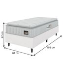 Ver imagem 3 de Cama Box Colchão Solteiro Espuma D33 Vangogh Pillow Top 88x188x67cm Linho Branco Hellen