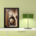 Ver imagem 2 de Quadro Divertido Banheiro Panda Tomando Banho 24x18cm - com Vidro:moldura Branca