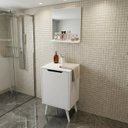 Ver imagem 1 de Conjunto para Banheiro com Balcão e Espelho 45cm BN3691 Branco