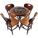 Ver imagem 1 de Cj Mesa Madeira Azulejo 60cm - Bistrô Fixa 78cm + 4 Cadeiras 43 - Natural - Harley Davidson Genuine