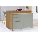 Ver imagem 2 de Balcão Ilha Cozinha Gourmet Marquesa com 1 Porta e 3 Gavetas 120cm Nature Verde