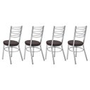 Ver imagem 3 de Conjunto 4 Cadeiras para Sala de Jantar Debrum Cromado/Marrom
