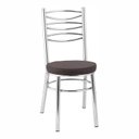 Ver imagem 3 de Kit 4 Cadeiras para Sala de Jantar CC34 Debrum Cinza/Cromado/Marrom