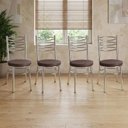 Ver imagem 4 de Conjunto 4 Cadeiras para Sala de Jantar Debrum Cromado/Marrom